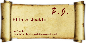 Pilath Joakim névjegykártya